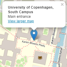 Map of the Faculty of Humanities - South Campus